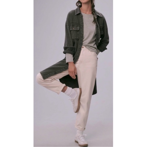 Pilcro by Anthropologie Duster Shacket Oversized Button Front Cozy Cotton - Picture 2 of 12